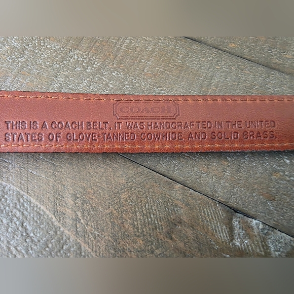 Vintage Coach Glove Tanned Black Leather Belt Made In The USA- Brass Buckle - Picture 5 of 7